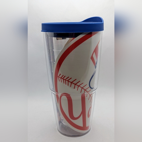 New York Yankees Hot Cold Tervis Tumbler 24oz with Travel Lid Clear Made in USA - Picture 2 of 8